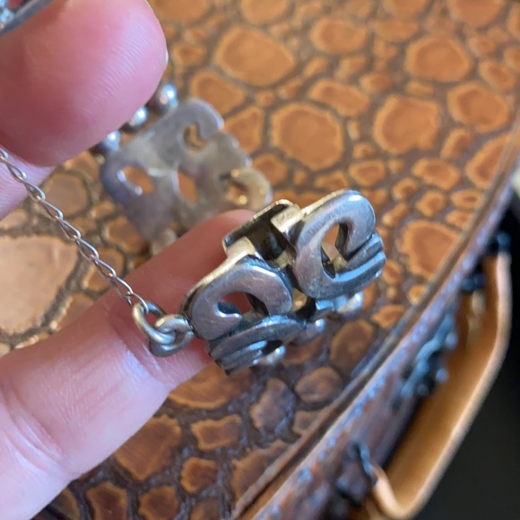 Vintage MWS Mexico .925 Sterling Silver Heavy Link Cutout Scroll Style Bracelet. - Picture 5 of 11